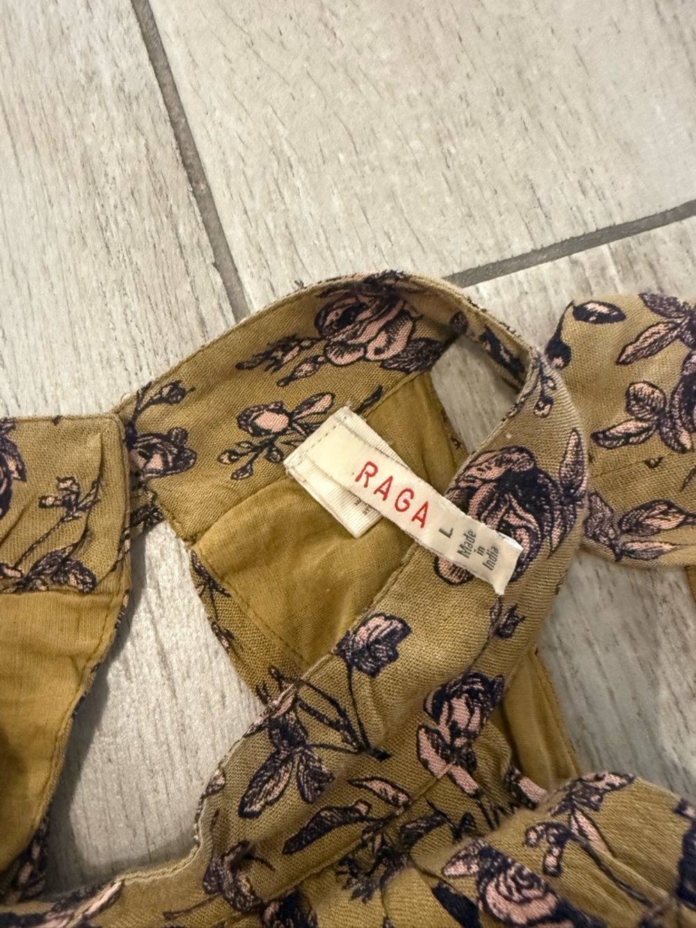 RAGA Olive Floral Cutout High-Neck romper Dress - Picture 4 of 8